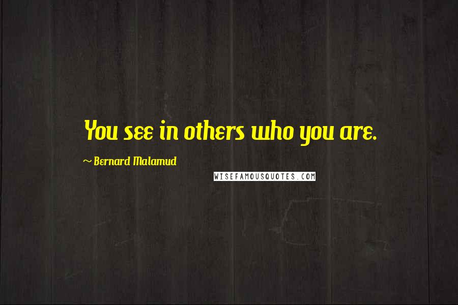 Bernard Malamud Quotes: You see in others who you are.