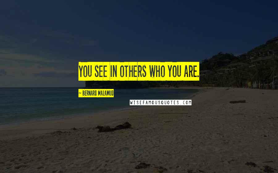 Bernard Malamud Quotes: You see in others who you are.
