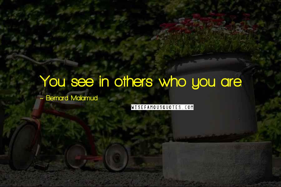Bernard Malamud Quotes: You see in others who you are.