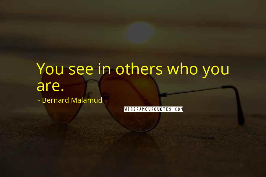 Bernard Malamud Quotes: You see in others who you are.
