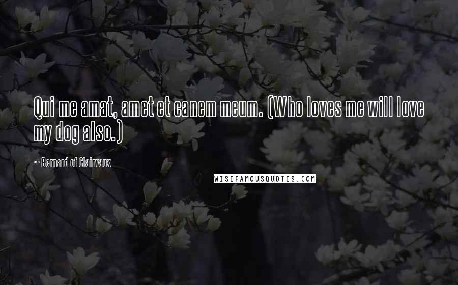 Bernard Of Clairvaux Quotes: Qui me amat, amet et canem meum. (Who loves me will love my dog also.)