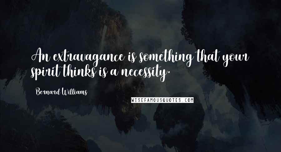 Bernard Williams Quotes: An extravagance is something that your spirit thinks is a necessity.