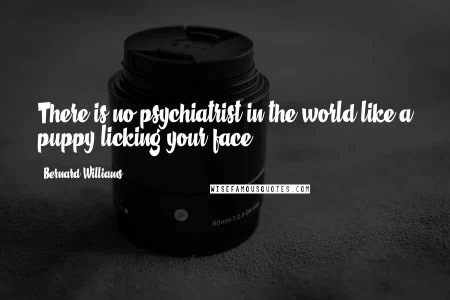 Bernard Williams Quotes: There is no psychiatrist in the world like a puppy licking your face.