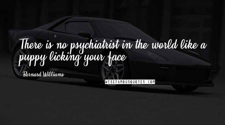 Bernard Williams Quotes: There is no psychiatrist in the world like a puppy licking your face.