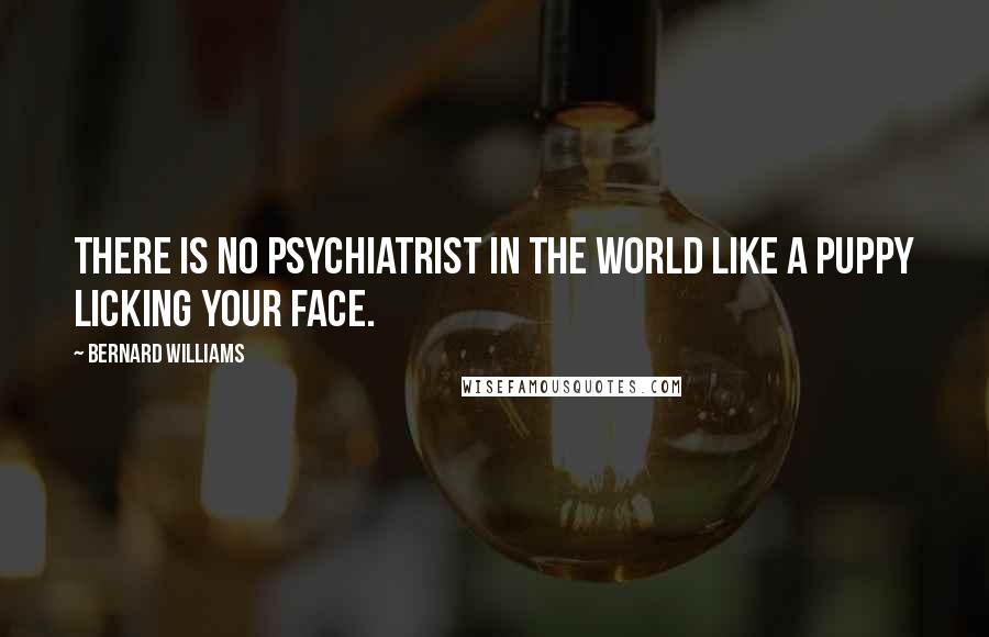 Bernard Williams Quotes: There is no psychiatrist in the world like a puppy licking your face.