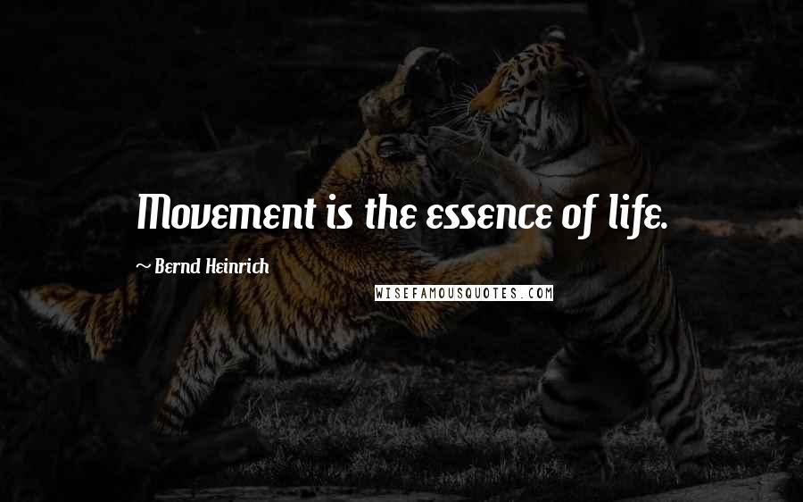 Bernd Heinrich Quotes: Movement is the essence of life.