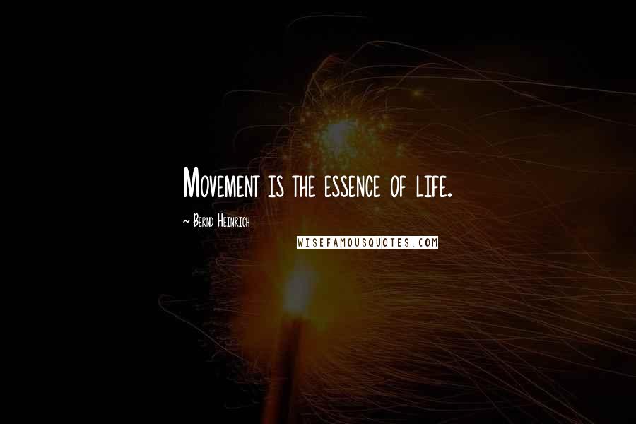 Bernd Heinrich Quotes: Movement is the essence of life.