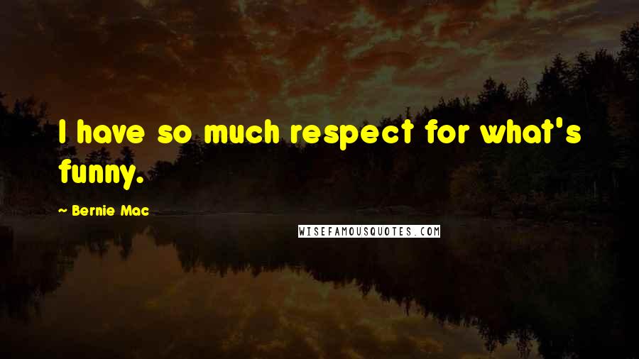 Bernie Mac Quotes: I have so much respect for what's funny.