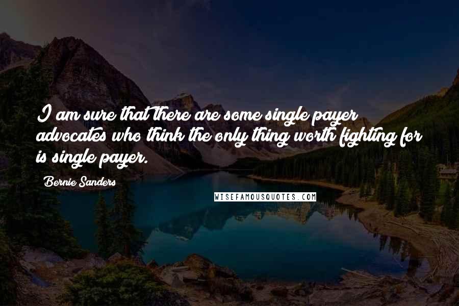 Bernie Sanders Quotes: I am sure that there are some single payer advocates who think the only thing worth fighting for is single payer.