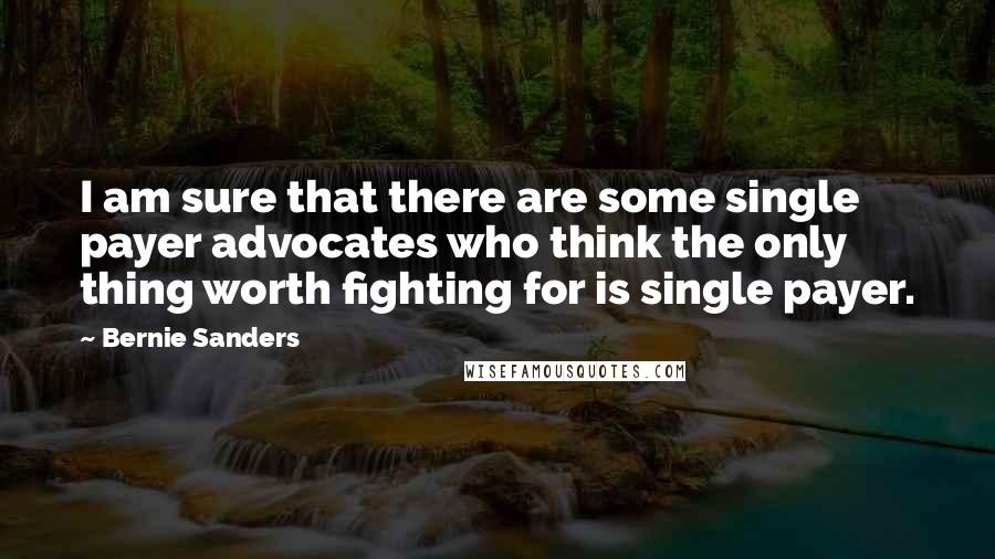 Bernie Sanders Quotes: I am sure that there are some single payer advocates who think the only thing worth fighting for is single payer.