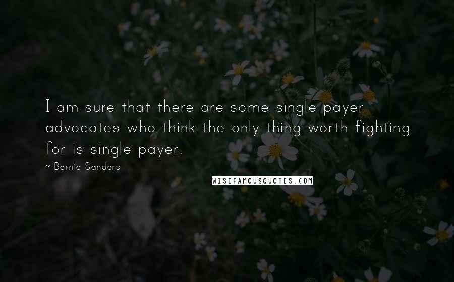Bernie Sanders Quotes: I am sure that there are some single payer advocates who think the only thing worth fighting for is single payer.
