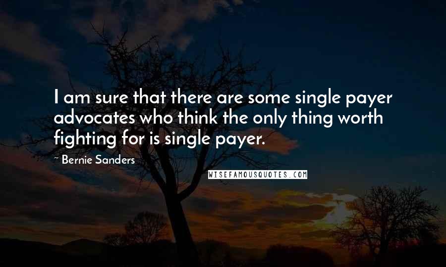 Bernie Sanders Quotes: I am sure that there are some single payer advocates who think the only thing worth fighting for is single payer.