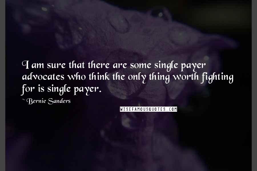 Bernie Sanders Quotes: I am sure that there are some single payer advocates who think the only thing worth fighting for is single payer.
