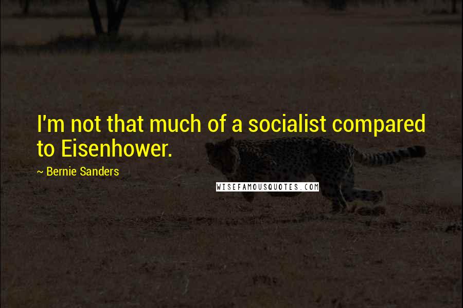 Bernie Sanders Quotes: I'm not that much of a socialist compared to Eisenhower.