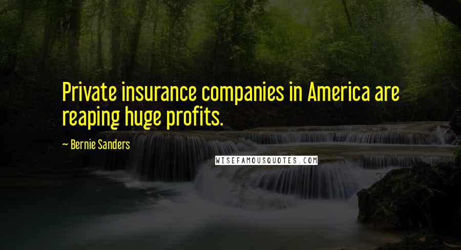 Bernie Sanders Quotes: Private insurance companies in America are reaping huge profits.