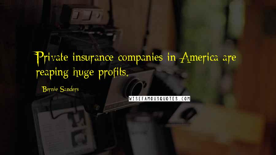 Bernie Sanders Quotes: Private insurance companies in America are reaping huge profits.