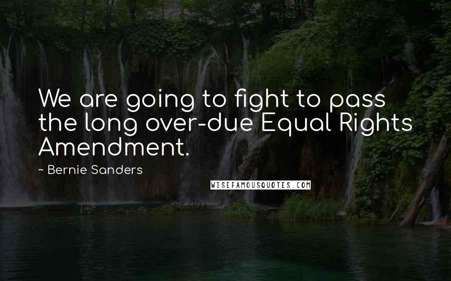 Bernie Sanders Quotes: We are going to fight to pass the long over-due Equal Rights Amendment.