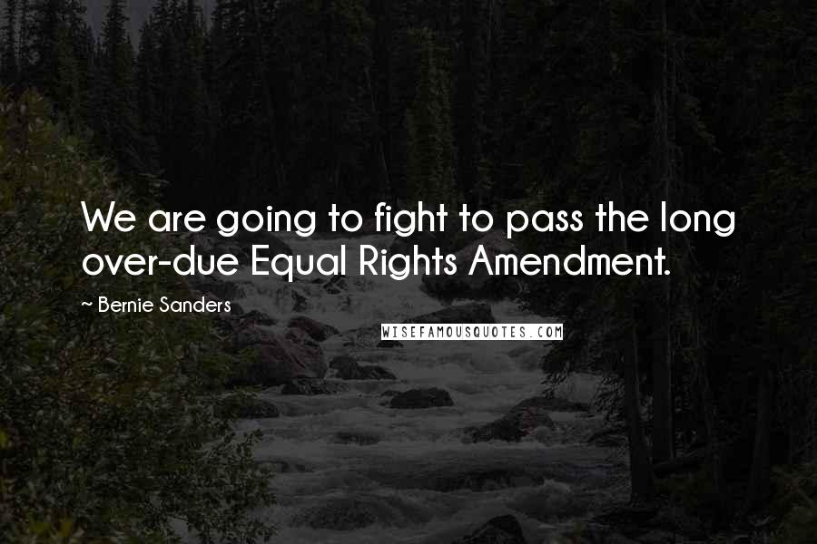 Bernie Sanders Quotes: We are going to fight to pass the long over-due Equal Rights Amendment.