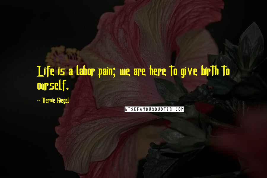 Bernie Siegel Quotes: Life is a labor pain; we are here to give birth to ourself.