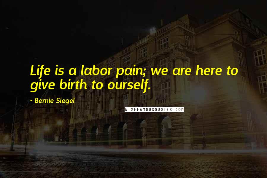 Bernie Siegel Quotes: Life is a labor pain; we are here to give birth to ourself.