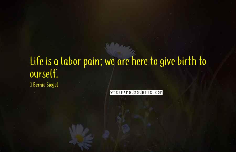 Bernie Siegel Quotes: Life is a labor pain; we are here to give birth to ourself.