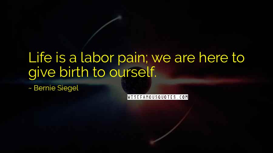 Bernie Siegel Quotes: Life is a labor pain; we are here to give birth to ourself.