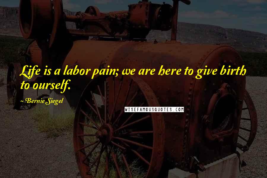 Bernie Siegel Quotes: Life is a labor pain; we are here to give birth to ourself.