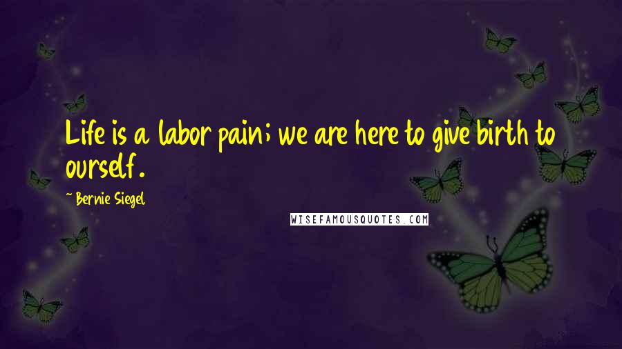 Bernie Siegel Quotes: Life is a labor pain; we are here to give birth to ourself.