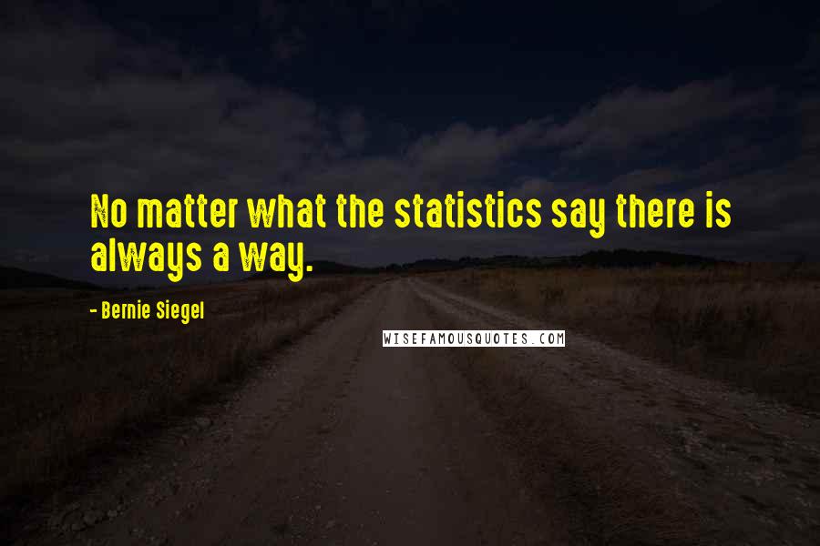 Bernie Siegel Quotes: No matter what the statistics say there is always a way.