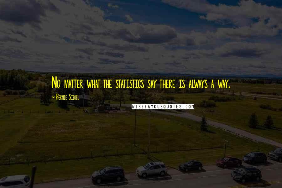 Bernie Siegel Quotes: No matter what the statistics say there is always a way.