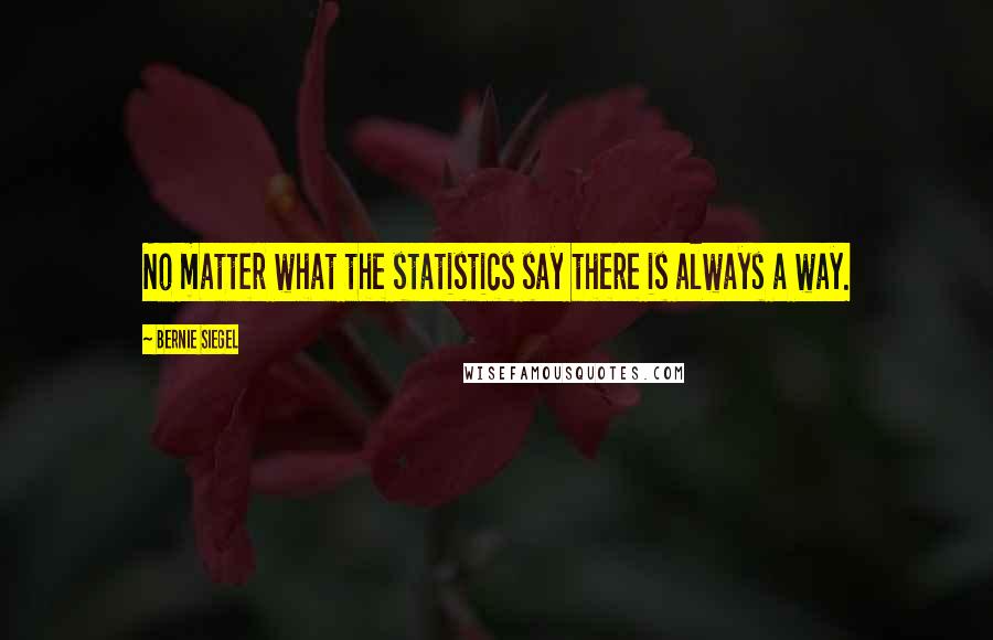 Bernie Siegel Quotes: No matter what the statistics say there is always a way.