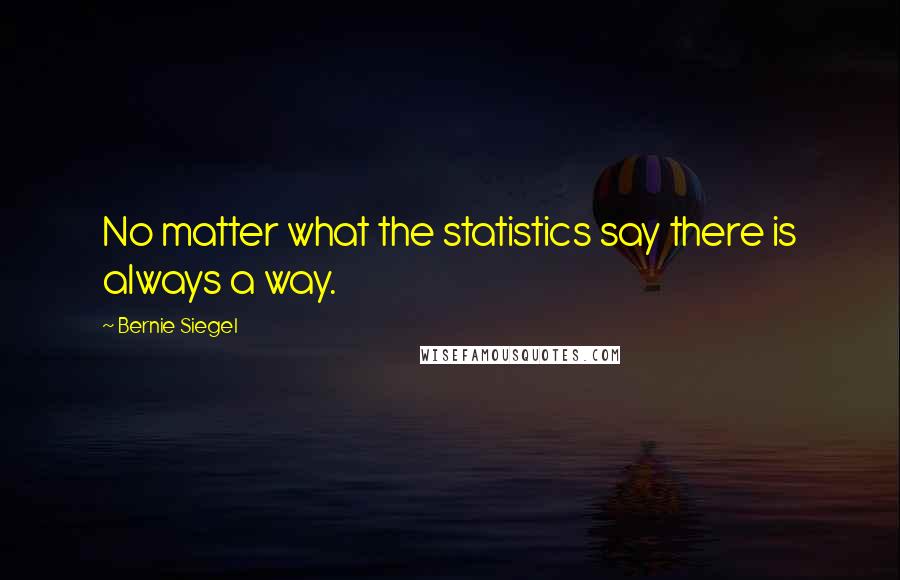 Bernie Siegel Quotes: No matter what the statistics say there is always a way.