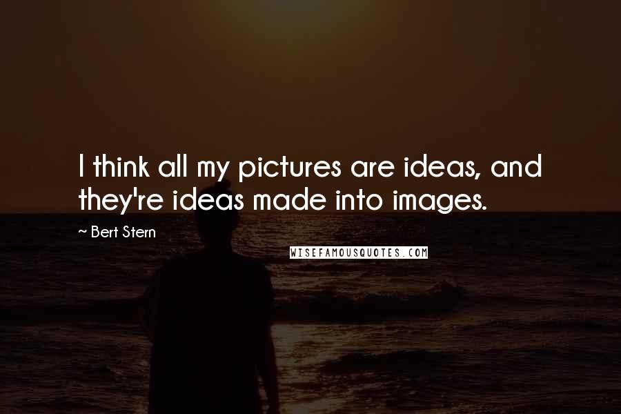 Bert Stern Quotes: I think all my pictures are ideas, and they're ideas made into images.