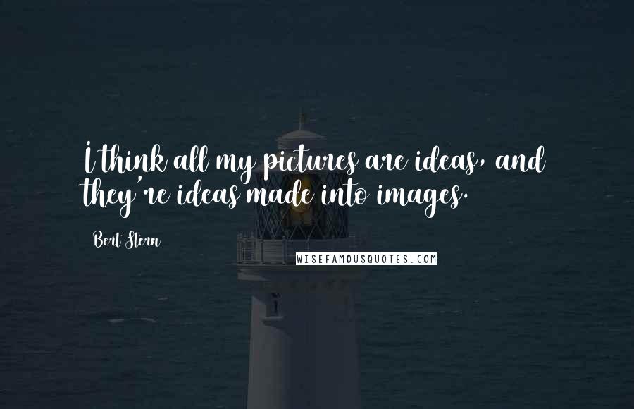 Bert Stern Quotes: I think all my pictures are ideas, and they're ideas made into images.