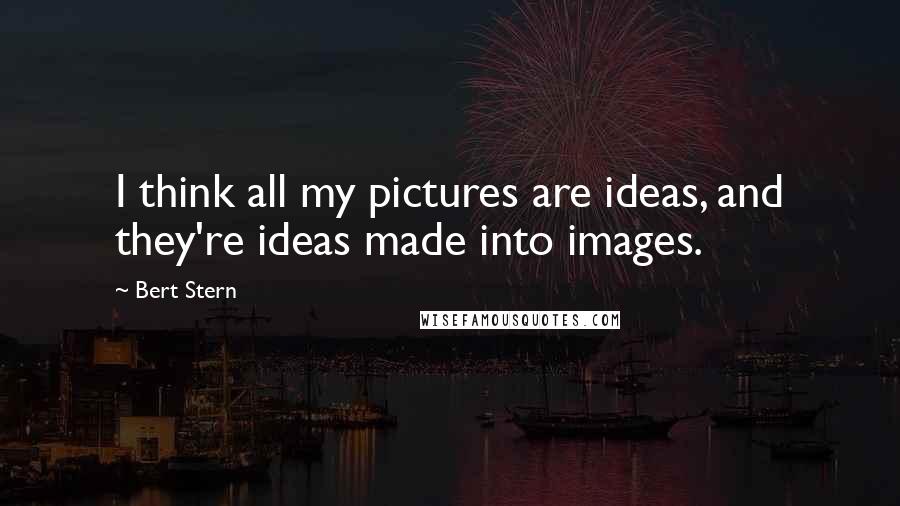 Bert Stern Quotes: I think all my pictures are ideas, and they're ideas made into images.