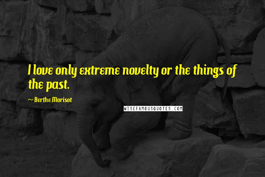 Berthe Morisot Quotes: I love only extreme novelty or the things of the past.