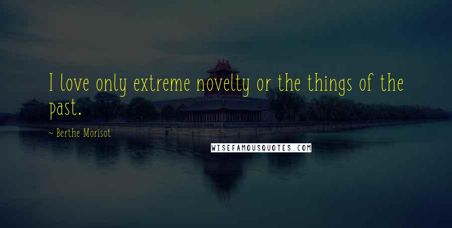 Berthe Morisot Quotes: I love only extreme novelty or the things of the past.