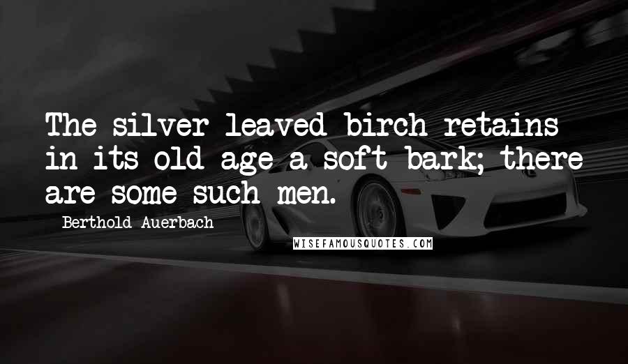 Berthold Auerbach Quotes: The silver-leaved birch retains in its old age a soft bark; there are some such men.