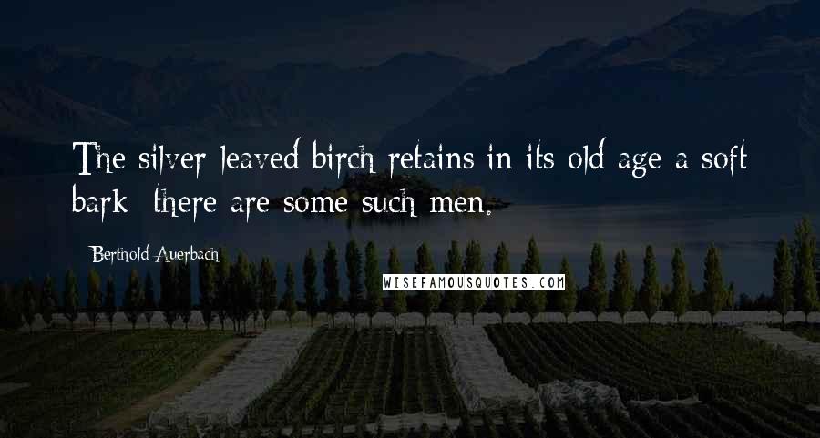 Berthold Auerbach Quotes: The silver-leaved birch retains in its old age a soft bark; there are some such men.