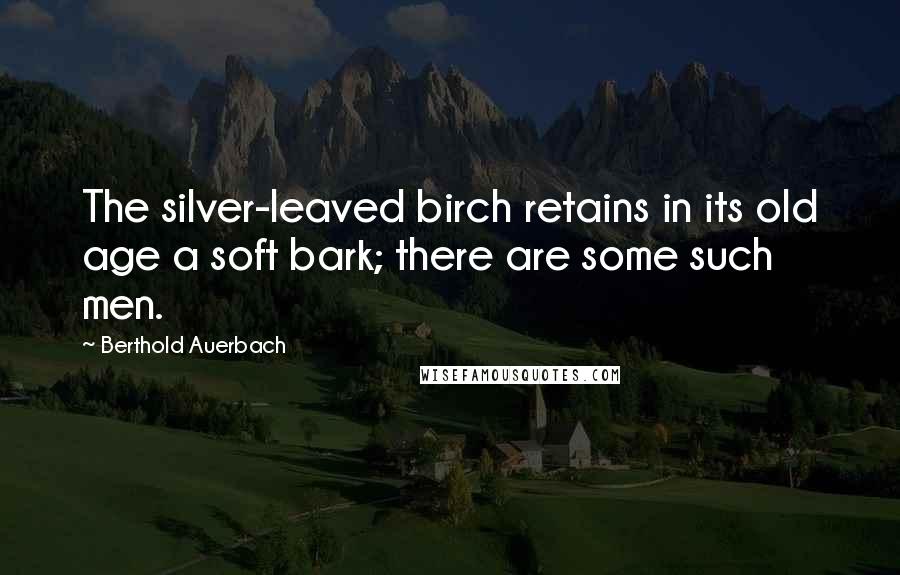 Berthold Auerbach Quotes: The silver-leaved birch retains in its old age a soft bark; there are some such men.