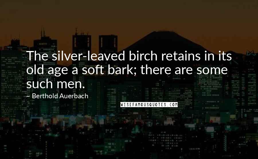 Berthold Auerbach Quotes: The silver-leaved birch retains in its old age a soft bark; there are some such men.