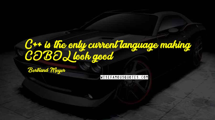 Bertrand Meyer Quotes: C++ is the only current language making COBOL look good