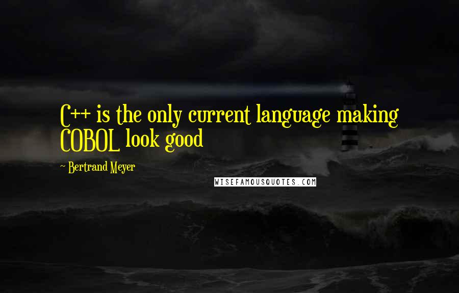 Bertrand Meyer Quotes: C++ is the only current language making COBOL look good