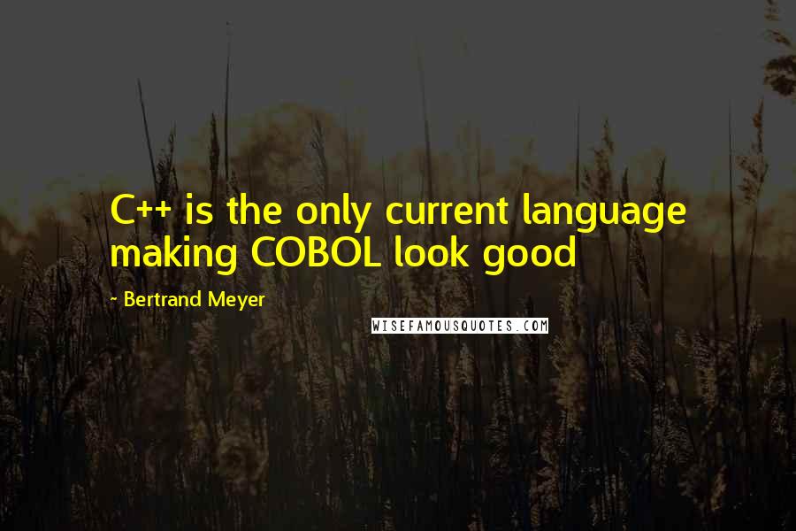 Bertrand Meyer Quotes: C++ is the only current language making COBOL look good