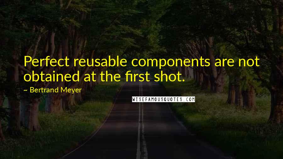 Bertrand Meyer Quotes: Perfect reusable components are not obtained at the first shot.