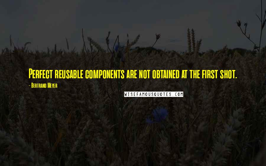 Bertrand Meyer Quotes: Perfect reusable components are not obtained at the first shot.