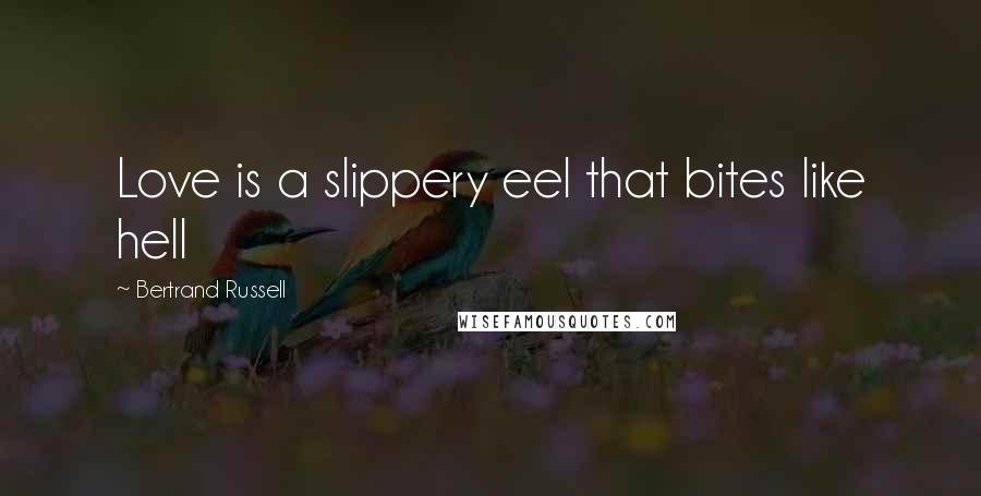 Bertrand Russell Quotes: Love is a slippery eel that bites like hell