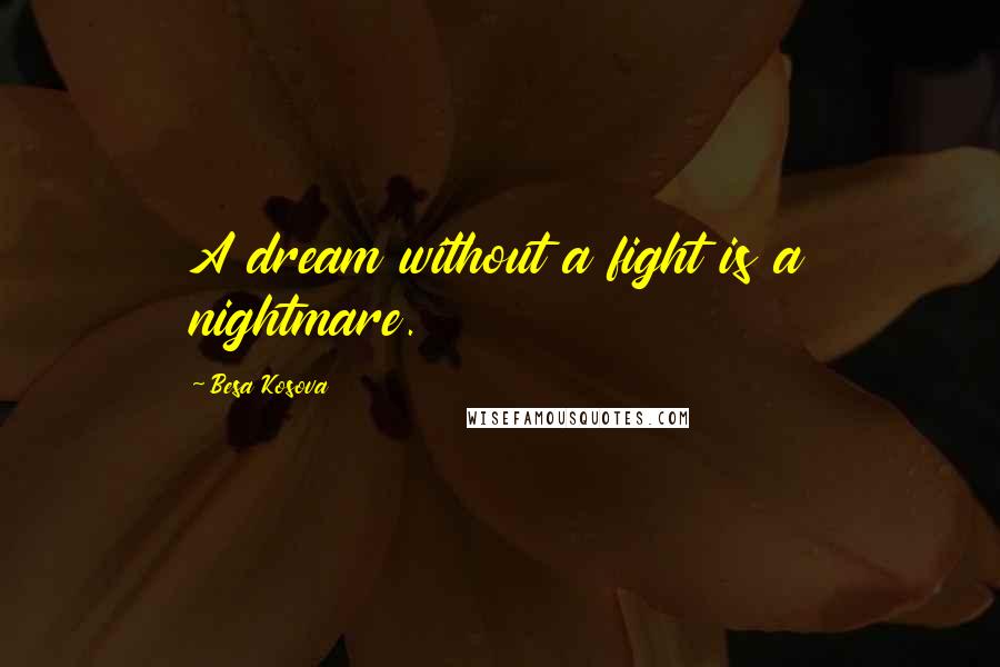 Besa Kosova Quotes: A dream without a fight is a nightmare.