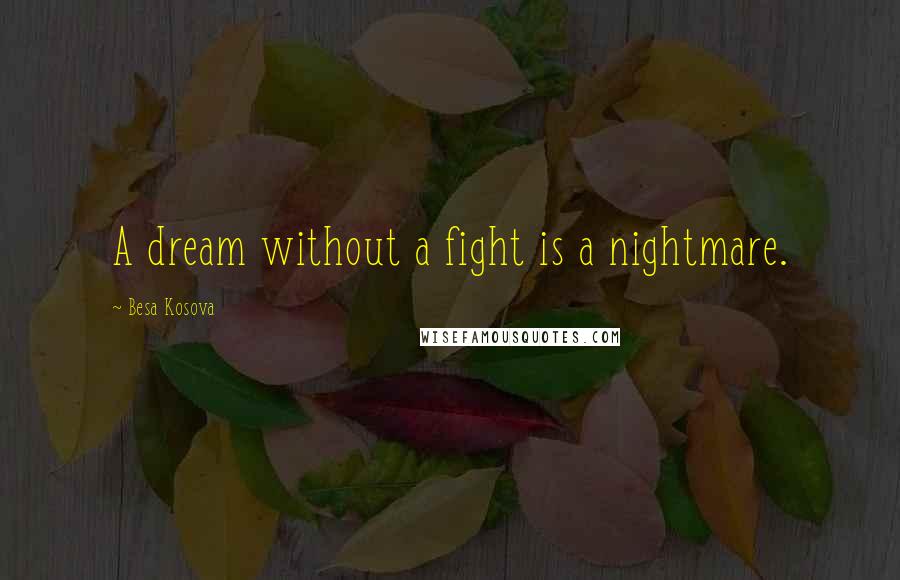 Besa Kosova Quotes: A dream without a fight is a nightmare.