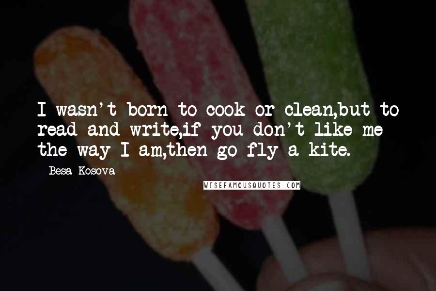 Besa Kosova Quotes: I wasn't born to cook or clean,but to read and write,if you don't like me the way I am,then go fly a kite.